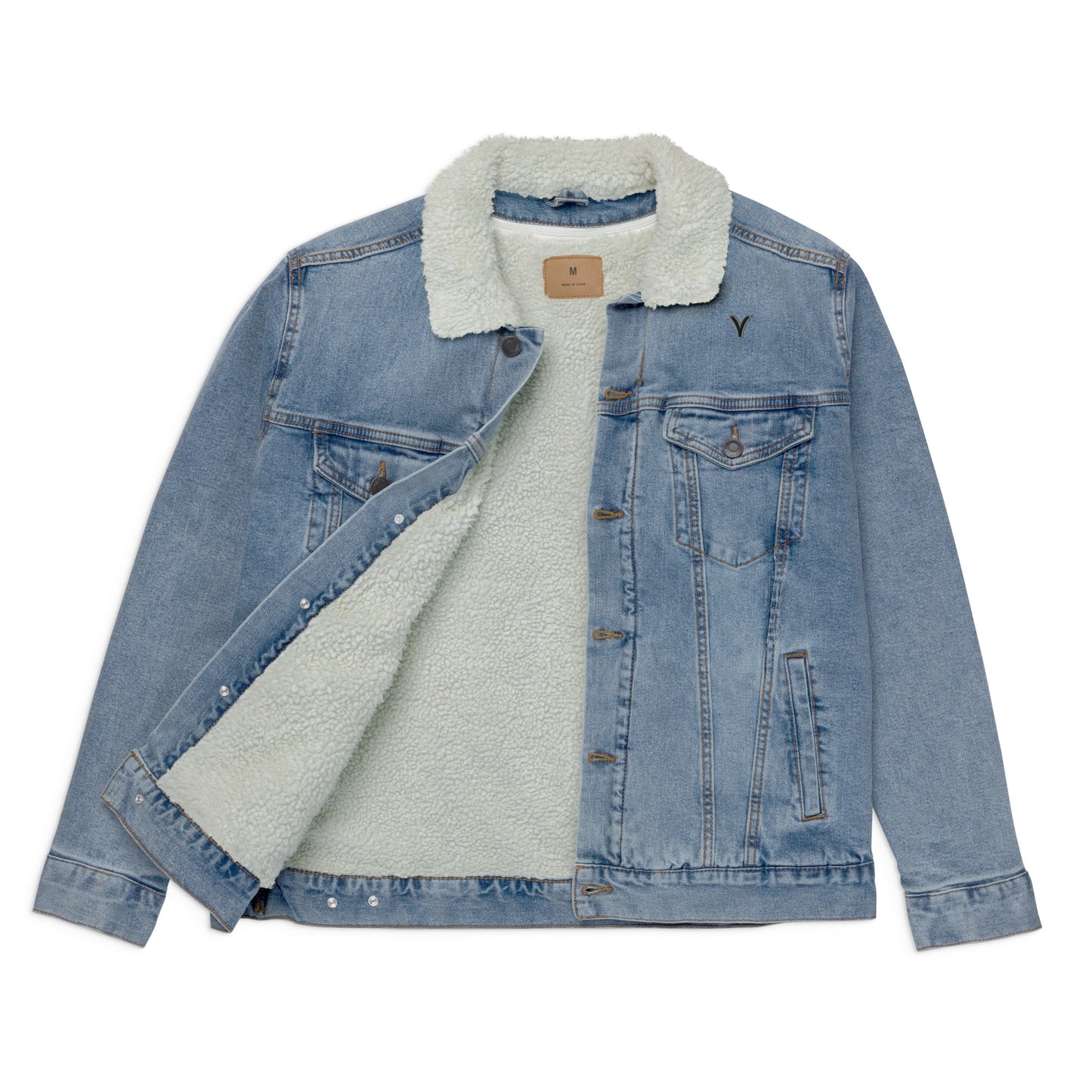 Unisex denim sherpa jacket - Skanderbeg Legacy