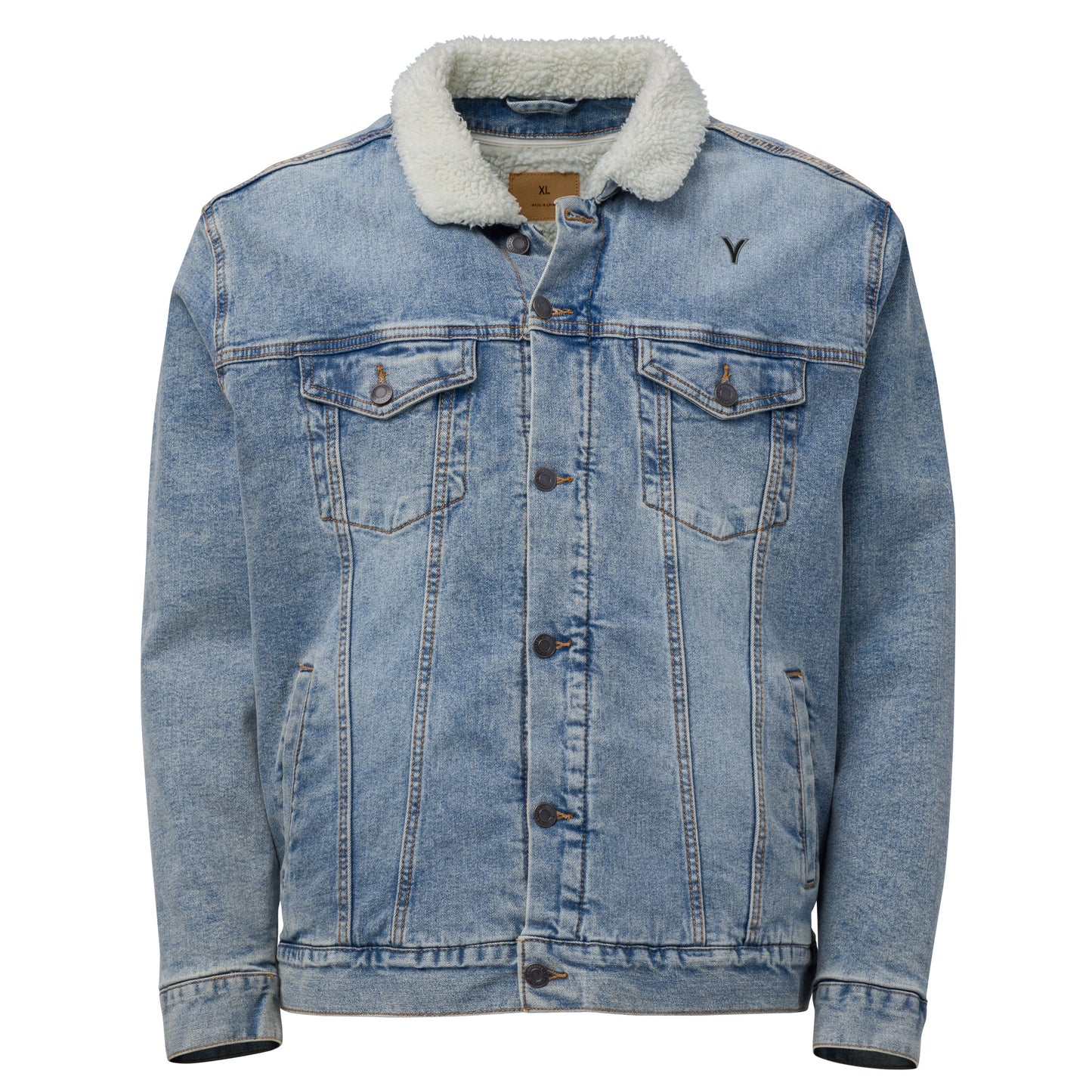 Unisex denim sherpa jacket - Skanderbeg Legacy