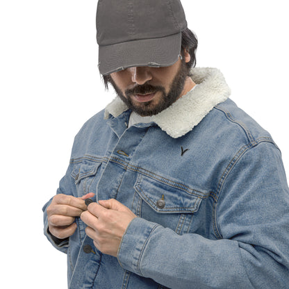 Unisex denim sherpa jacket - Skanderbeg Legacy